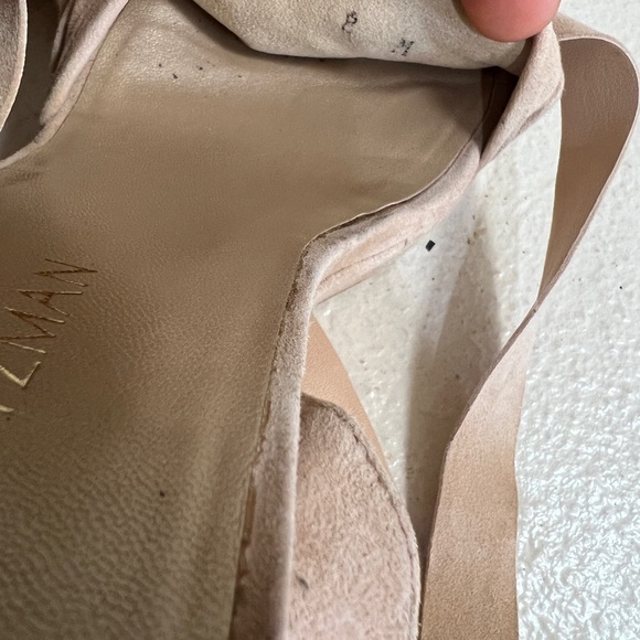 Stuart Weitzman Wedge platform Strappy Sandals Tan Suede Leather Size 8 - Picture 8 of 8
